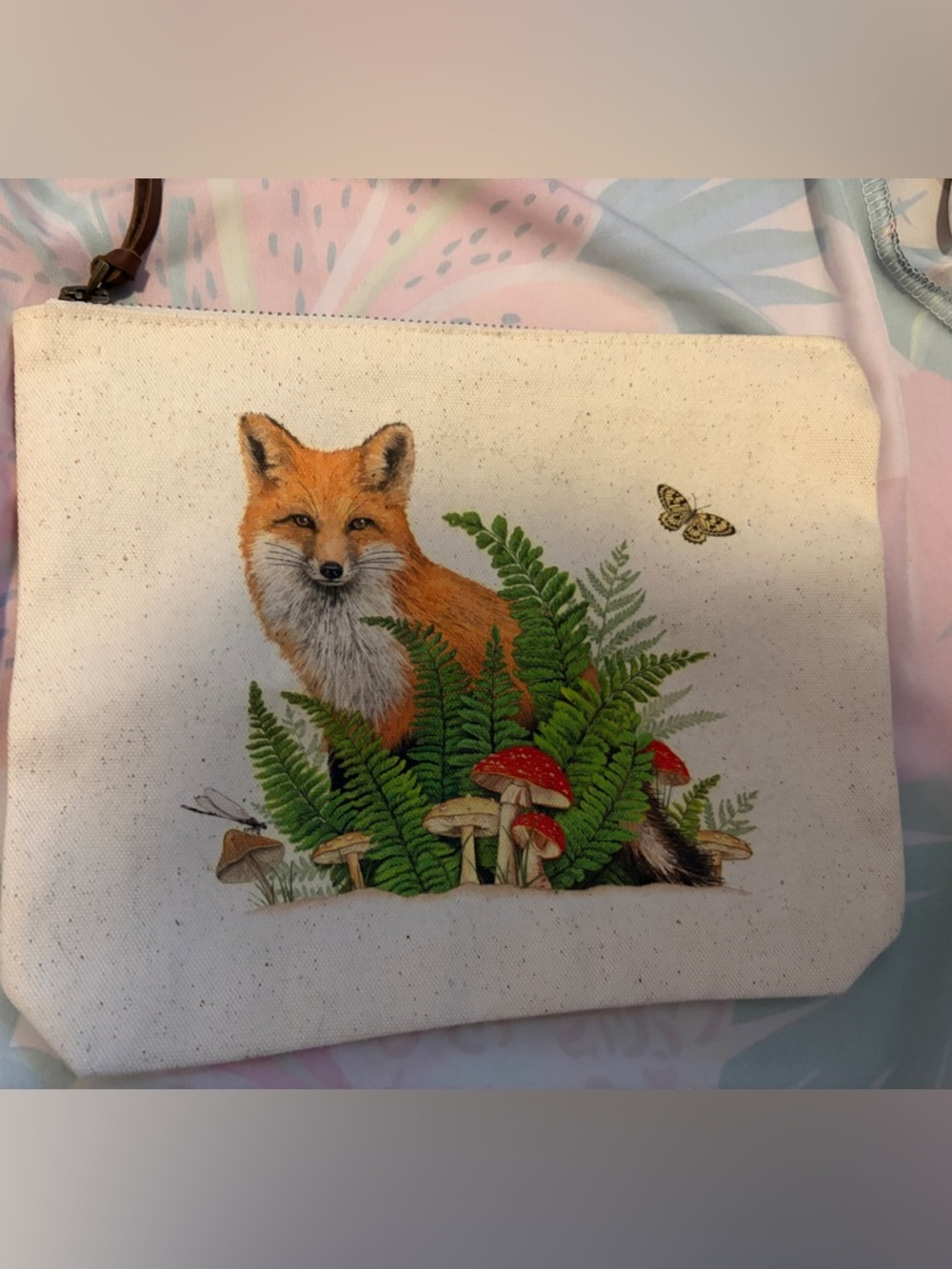 Brand new- Fox & mushroom Cosmetic Pouch